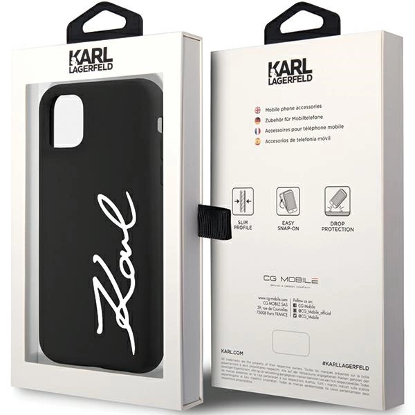 Karl Lagerfeld KLHCN61SKSVGK iPhone 11 / Xr 6.1" black/black hardcase Silicone Signatureeng