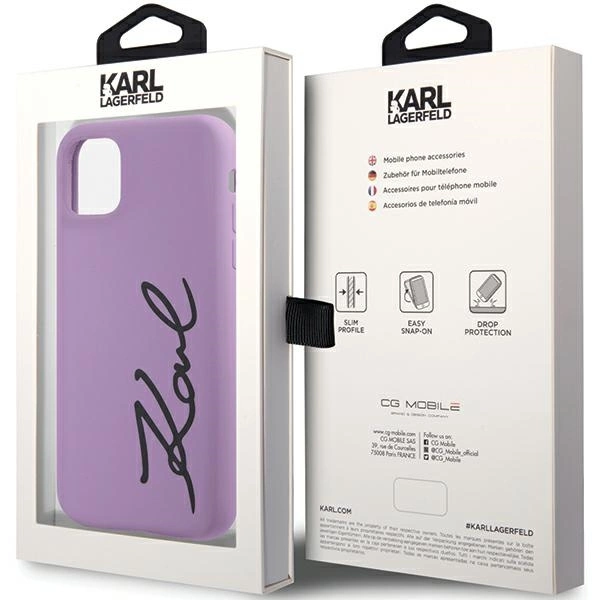 Karl Lagerfeld KLHCN61SKSVGU iPhone 11 / Xr 6.1" purple/purple hardcase Silicone Signatureeng
