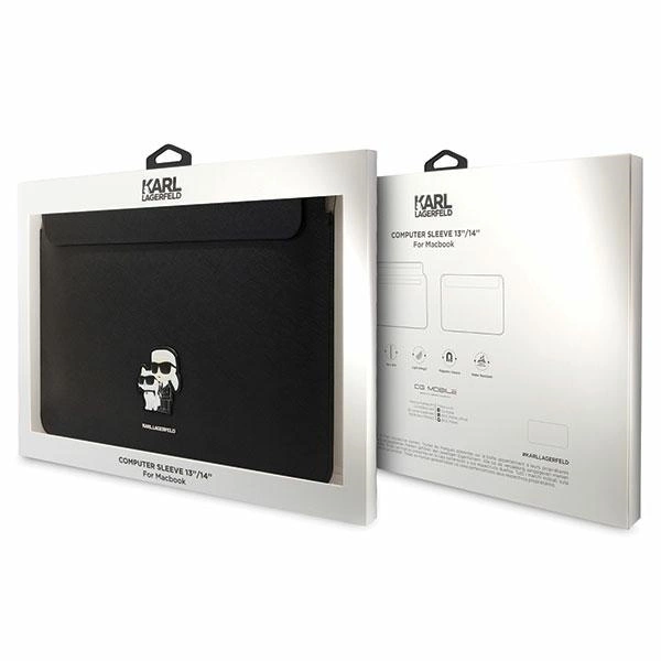 Karl Lagerfeld Saffiano Karl&Choupette case for a 14" laptop - blackeng