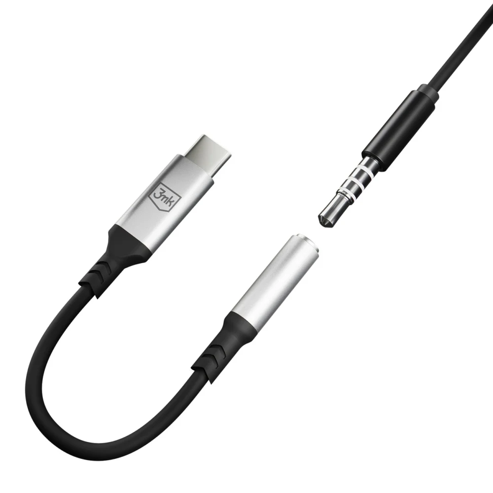 3mk USB-C adapter - 3.5 mm minijack - silvereng