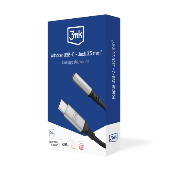 3mk USB-C adapter - 3.5 mm minijack - silvereng