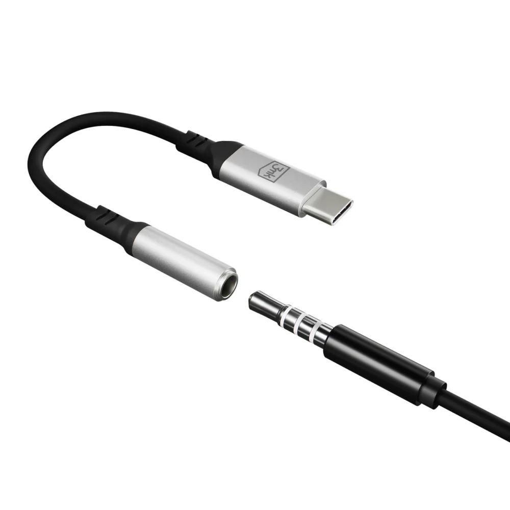 3mk USB-C adapter - 3.5 mm minijack - silvereng