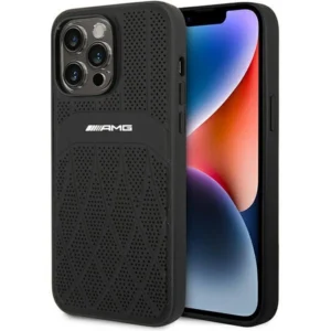 AMG AMHMP14XOSDBK iPhone 14 Pro Max 6.7" black/black hardcase Leather Curved Lines MagSafeeng
