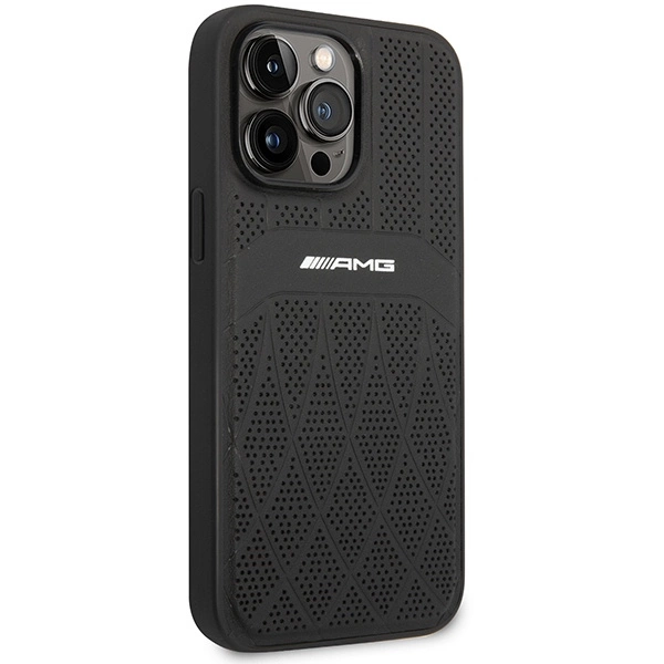 AMG AMHMP14XOSDBK iPhone 14 Pro Max 6.7" black/black hardcase Leather Curved Lines MagSafeeng