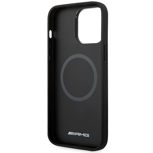 AMG AMHMP14XOSDBK iPhone 14 Pro Max 6.7" black/black hardcase Leather Curved Lines MagSafeeng