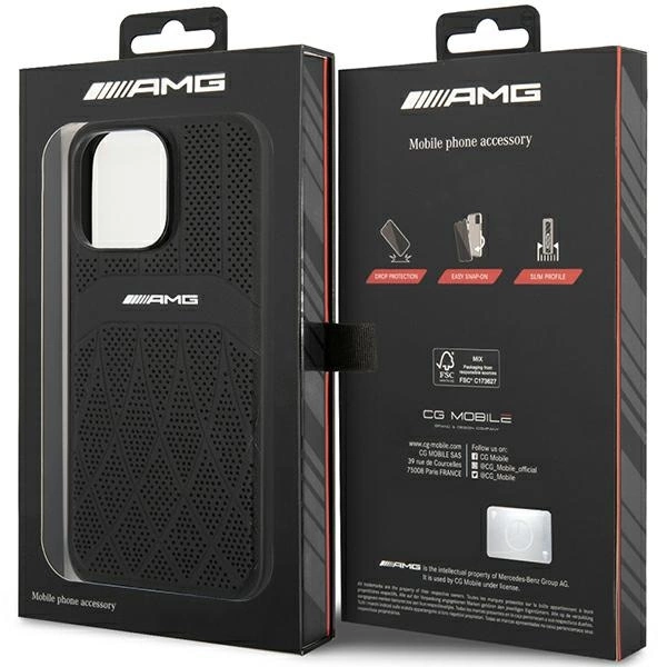 AMG AMHMP14XOSDBK iPhone 14 Pro Max 6.7" black/black hardcase Leather Curved Lines MagSafeeng
