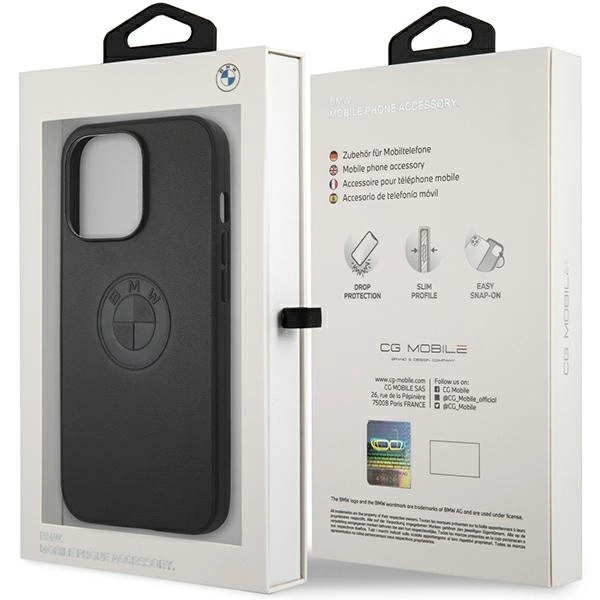 BMW Leather Emboss case for iPhone 13 Pro / iPhone 13 - blackeng
