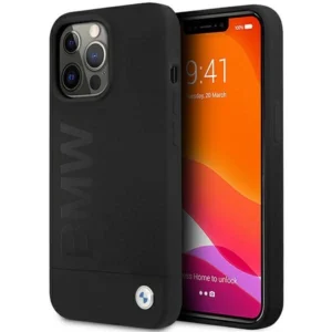BMW Silicone Signature Logo Case for iPhone 13 Pro / iPhone 13 - Blackeng