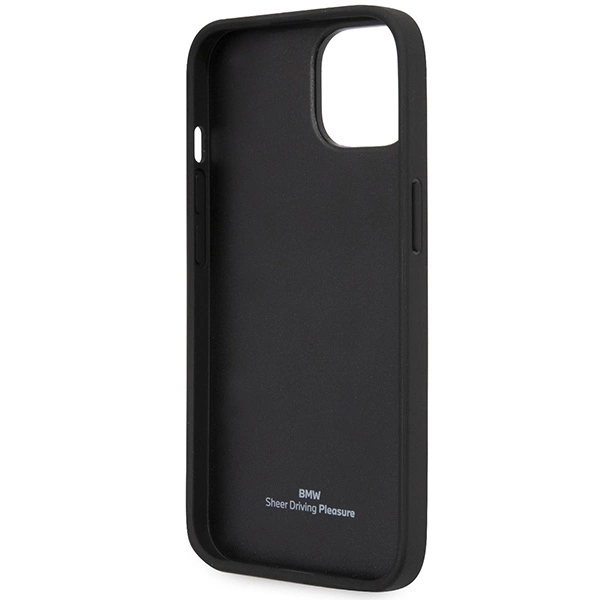 Case BMW BMHCP14S22RVSK iPhone 14 6.1" black/black hardcase Leather Stamp Blue Lineseng