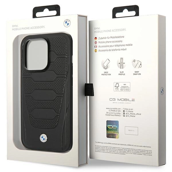 Case BMW BMHCP14X22RPSK iPhone 14 Pro Max 6.7" black/black Leather Seats Patterneng