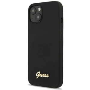 Guess GUHCP13MLSLMGBK iPhone 13 6.1" black/black hardcase Silicone Script Gold Logoeng