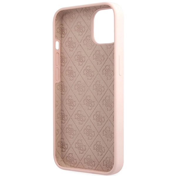 Guess GUHCP13MLSLMGLP iPhone 13 6.1" light pink/light pink hardcase Silicone Script Gold Logoeng
