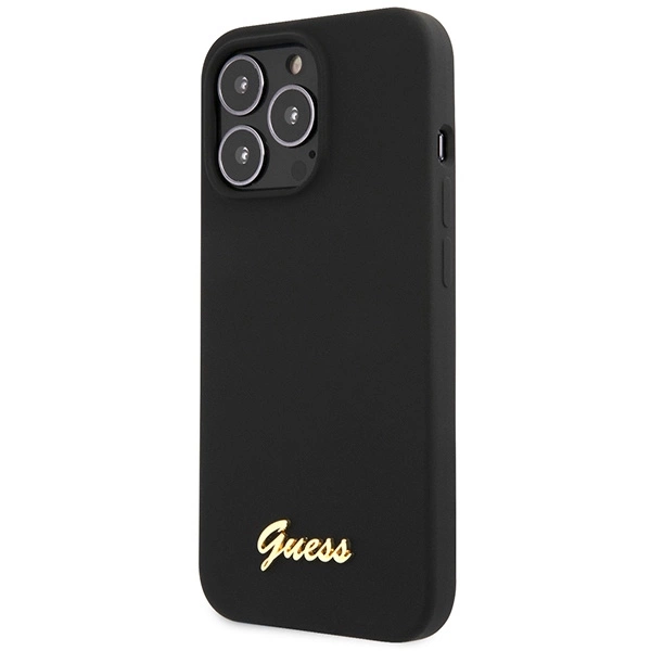Guess GUHCP13XLSLMGBK iPhone 13 Pro Max 6.7" black/black hardcase Silicone Script Gold Logoeng