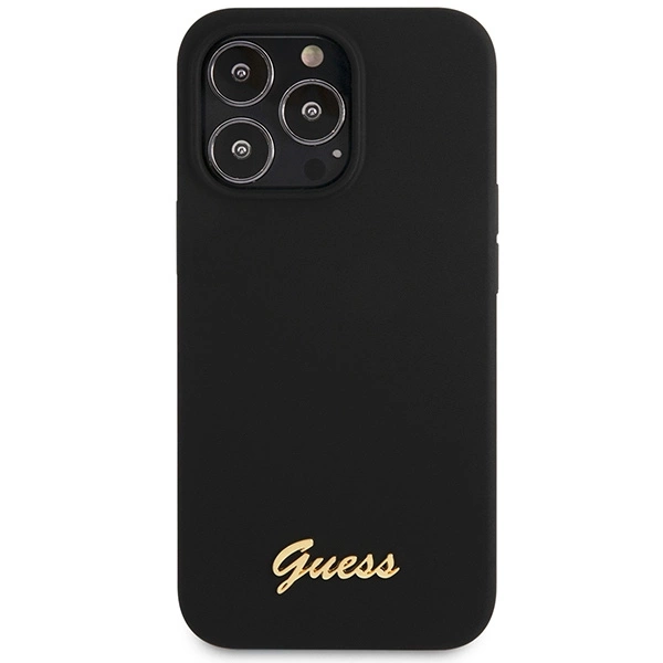 Guess GUHCP13XLSLMGBK iPhone 13 Pro Max 6.7" black/black hardcase Silicone Script Gold Logoeng