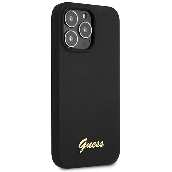 Guess GUHCP13XLSLMGBK iPhone 13 Pro Max 6.7" black/black hardcase Silicone Script Gold Logoeng