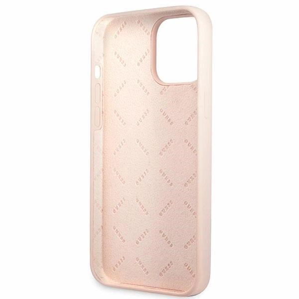 Guess GUHCP13XLSLMGLP iPhone 13 Pro Max 6.7" light pink/light pink hardcase Silicone Script Gold Logoeng