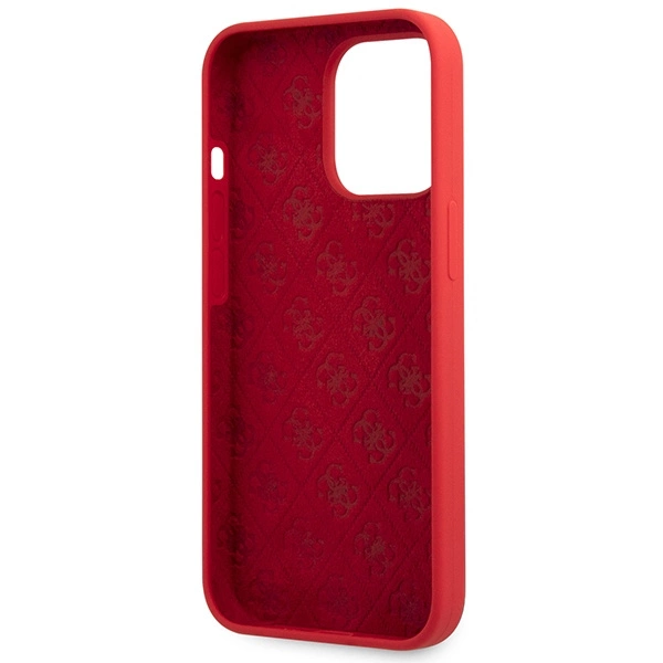 Guess GUHCP13XLSLMGRE iPhone 13 Pro Max 6.7" red/burgundy hard case Silicone Vintage Gold Logoeng