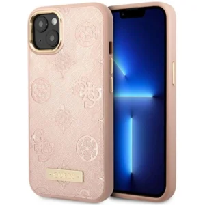 Guess GUHMP14SSAPSTP iPhone 14 6.1" pink/pink hardcase Peony Logo Plate MagSafeeng