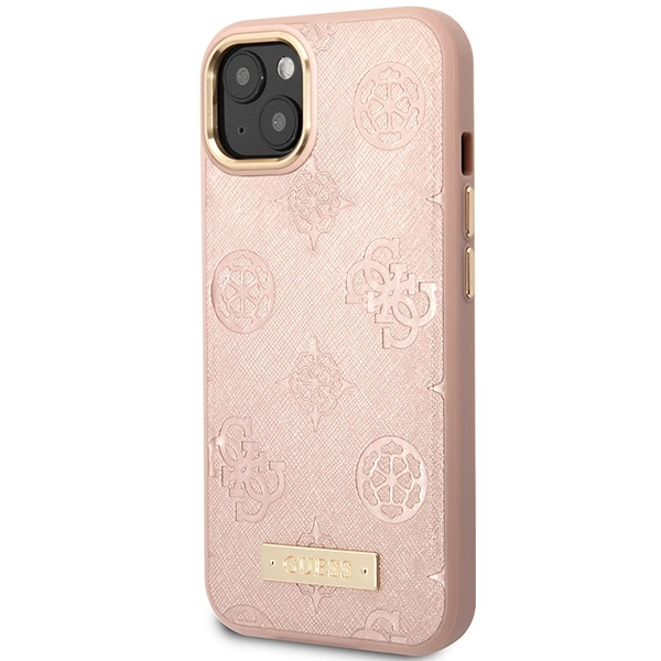 Guess GUHMP14SSAPSTP iPhone 14 6.1" pink/pink hardcase Peony Logo Plate MagSafeeng