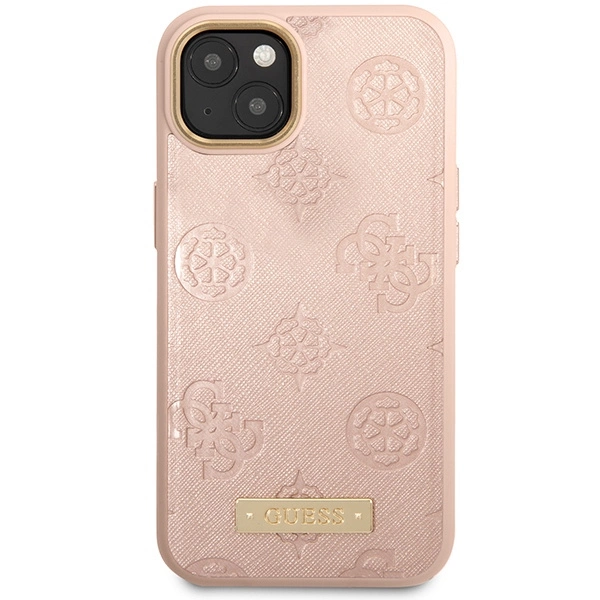 Guess GUHMP14SSAPSTP iPhone 14 6.1" pink/pink hardcase Peony Logo Plate MagSafeeng