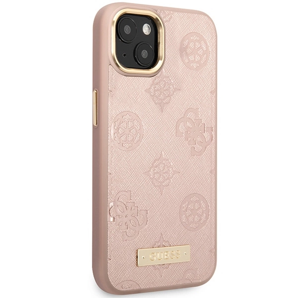 Guess GUHMP14SSAPSTP iPhone 14 6.1" pink/pink hardcase Peony Logo Plate MagSafeeng