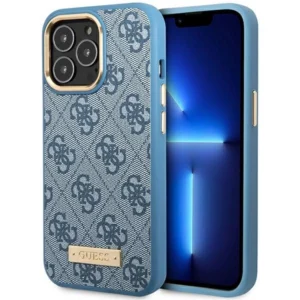 Guess 4G Logo Plate MagSafe case for iPhone 14 Pro Max - blueeng