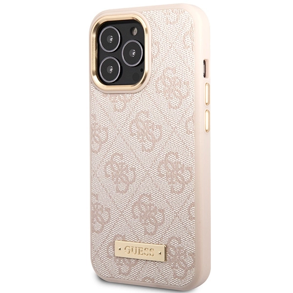 Guess 4G Logo Plate MagSafe case for iPhone 14 Pro Max - pinkeng