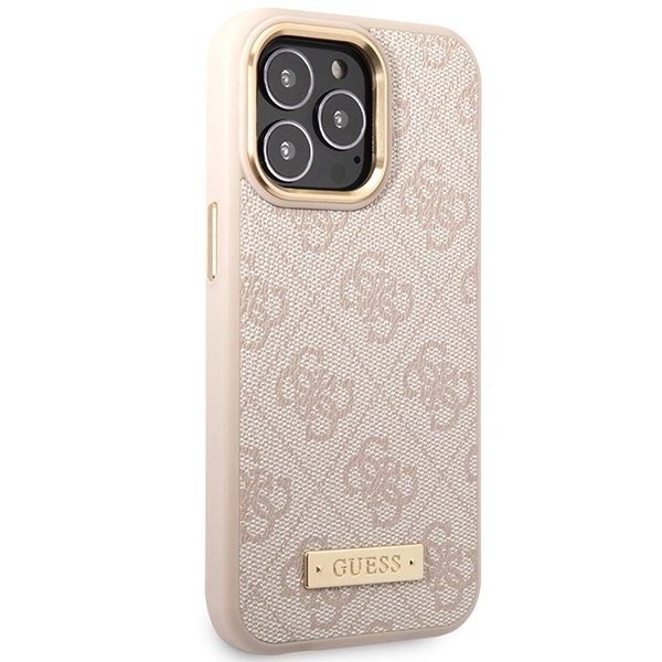 Guess 4G Logo Plate MagSafe case for iPhone 14 Pro Max - pinkeng
