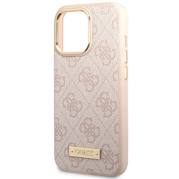 Guess 4G Logo Plate MagSafe case for iPhone 14 Pro Max - pinkeng