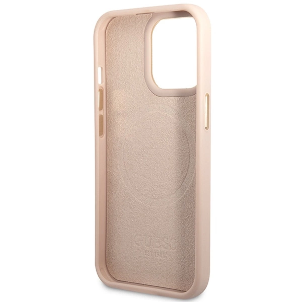 Guess 4G Logo Plate MagSafe case for iPhone 14 Pro Max - pinkeng