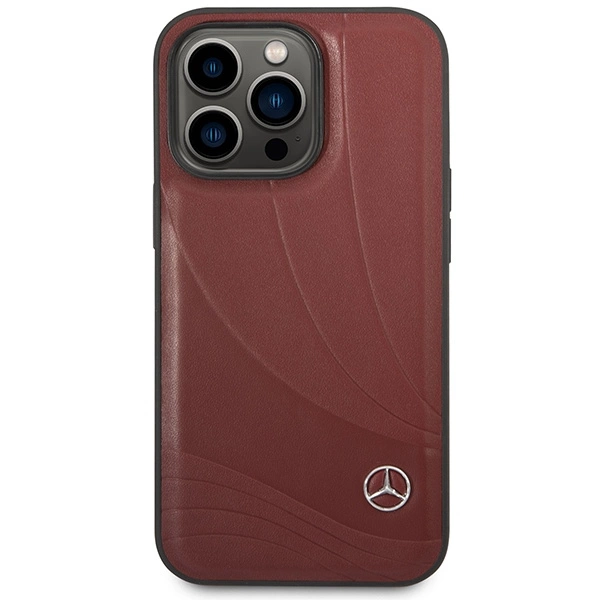Mercedes MEHCP14L8ROLR iPhone 14 Pro 6.1" black/black hardcase Leather Wave Patterneng