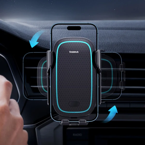 Baseus Milky Way Pro Series BS-CM023 car holder for air vent with 15W inductive charger - blackeng