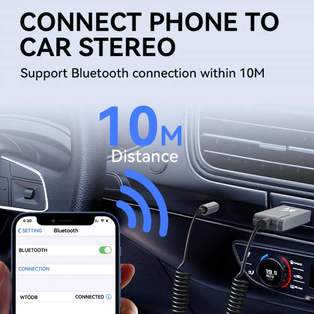 Wozinsky WTODB Bluetooth 5.3 audio adapter / AUX audio receivereng