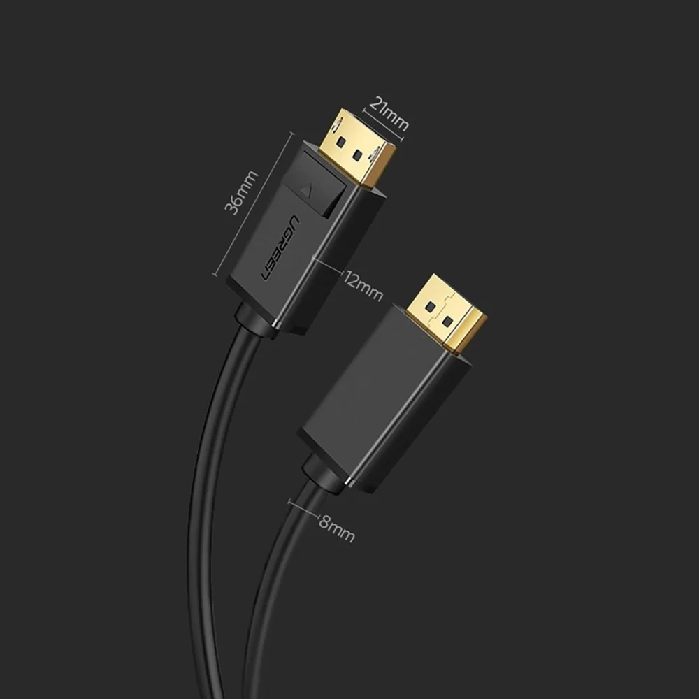 Ugreen DP102 10244 DisplayPort 1.2 4K / DisplayPort 1.2 4K Cable 1 m - Blackeng