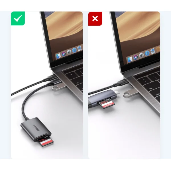 Ugreen CM401 USB C 5Gb/s SD/TF card reader - grayeng