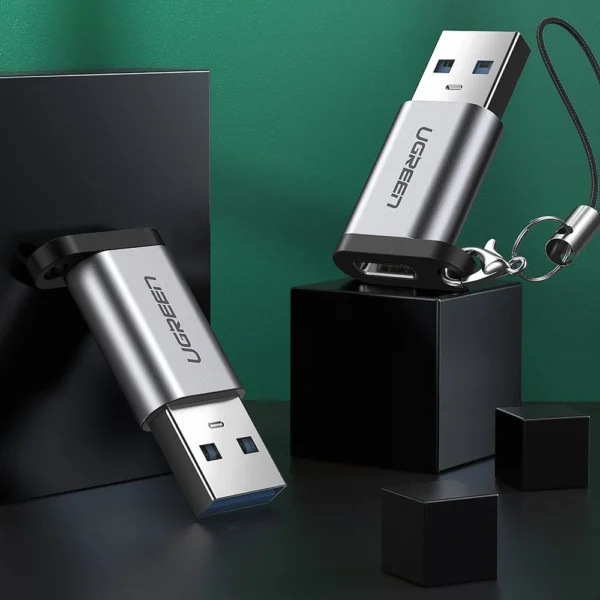 USB C (female) - USB (male) adapter Ugreen US276 USB 5Gb/s - grayeng