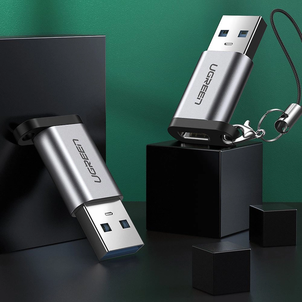 USB C (female) - USB (male) adapter Ugreen US276 USB 5Gb/s - grayeng