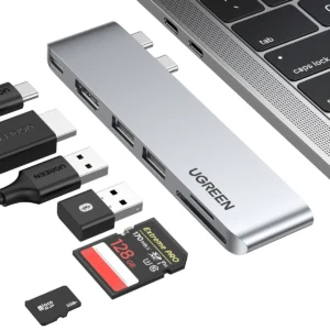 HUB Ugreen CM380 2xUSB C - HDMI/2xUSB 3.0/SD TF/USB C PD - grayeng