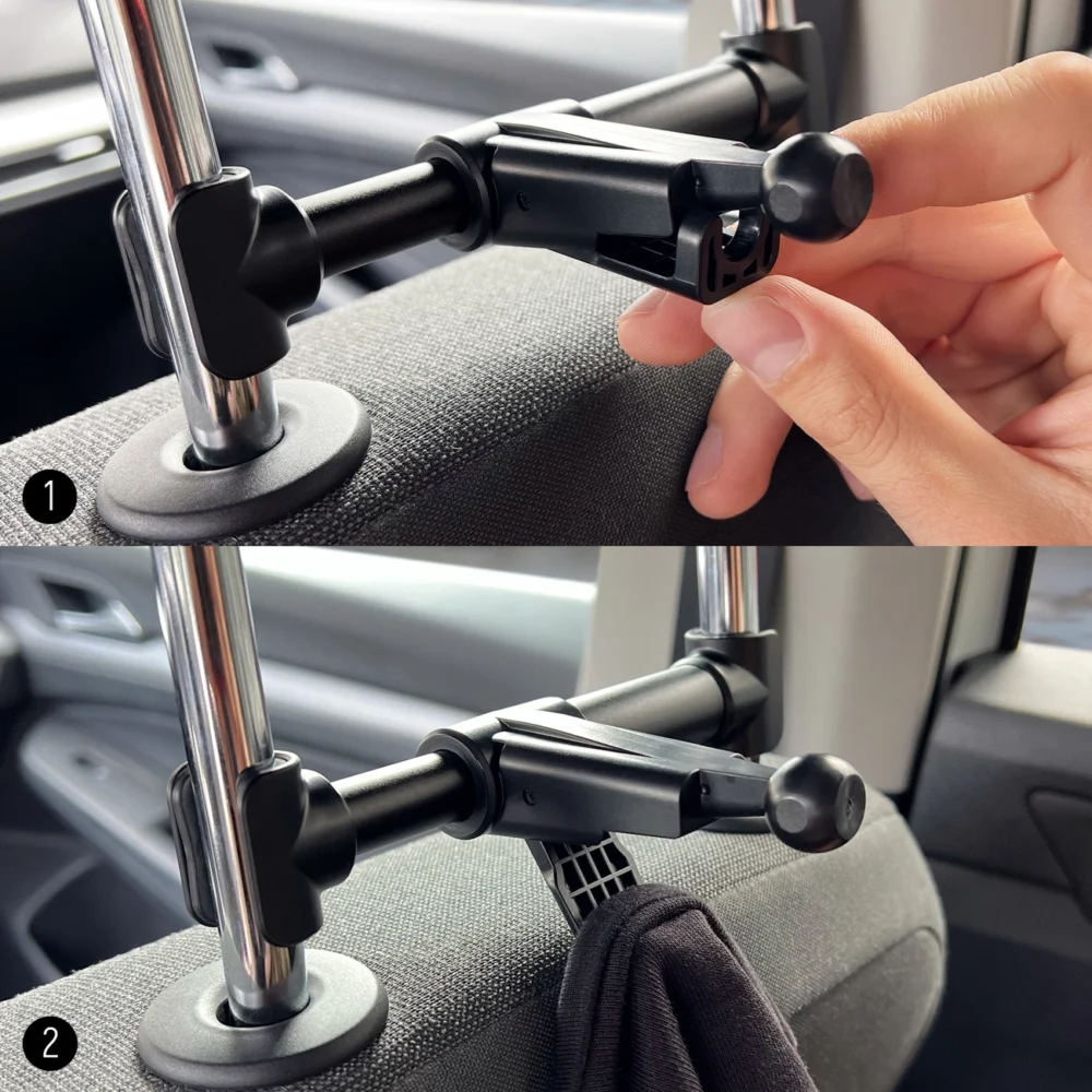 [RETURNED ITEM]  Wozinsky car headrest holder with hanger black (WTHBK2)eng