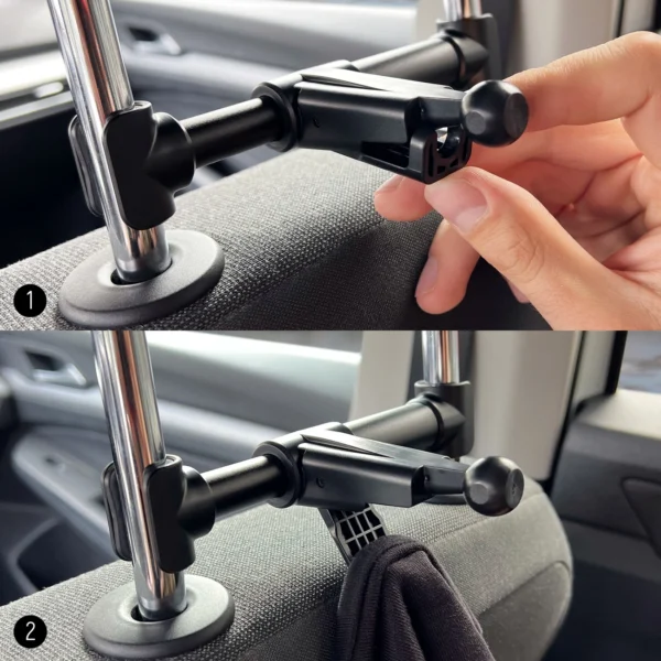 [RETURNED ITEM]  Wozinsky car headrest holder with hanger black (WTHBK2)eng