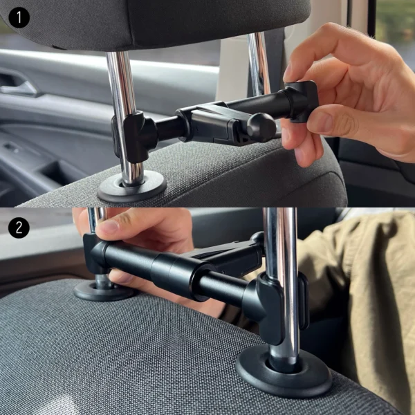 [RETURNED ITEM]  Wozinsky car headrest holder with hanger black (WTHBK2)eng