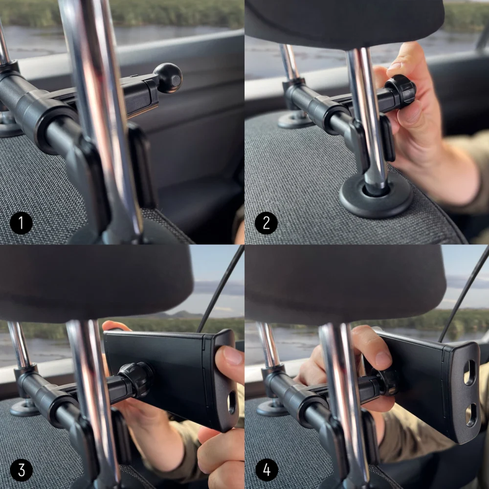 [RETURNED ITEM]  Wozinsky car headrest holder with hanger black (WTHBK2)eng