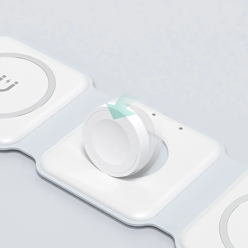 Dudao A11N 15W 3in1 Inductive Charger - White + USB-C / USB-C Cableeng