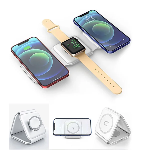 Dudao A11N 15W 3in1 Inductive Charger - White + USB-C / USB-C Cableeng