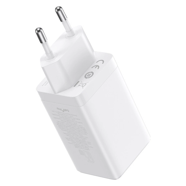 GaN 2xUSB C 1xUSB 65W fast charger Baseus GaN5 Pro + USB C - USB C 100W cable - whiteeng