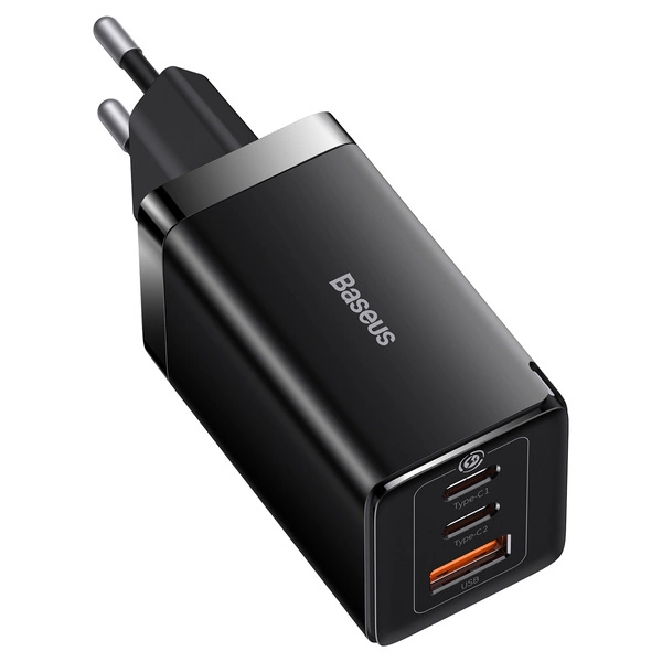 GaN 2xUSB C 1xUSB 65W fast charger Baseus GaN5 Pro + USB C - USB C 100W cable - blackeng