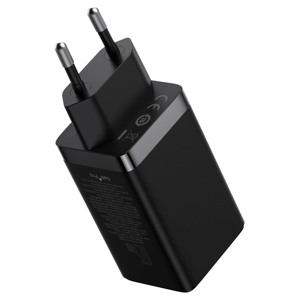 GaN 2xUSB C 1xUSB 65W fast charger Baseus GaN5 Pro + USB C - USB C 100W cable - blackeng
