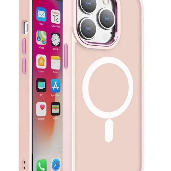 Magnetic Color Matte Case for iPhone 15 Pro - pinkeng