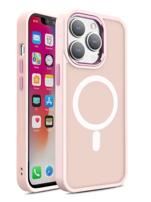 Magnetic Color Matte Case for iPhone 15 Plus - pinkeng