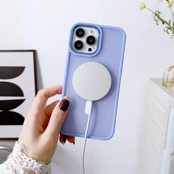 Magnetic Color Matte Case for iPhone 15 Plus - blackeng